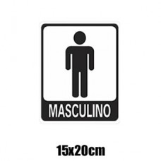 Placa de Informação Preta Sanitário Masculino 15x20cm A466 Acesso